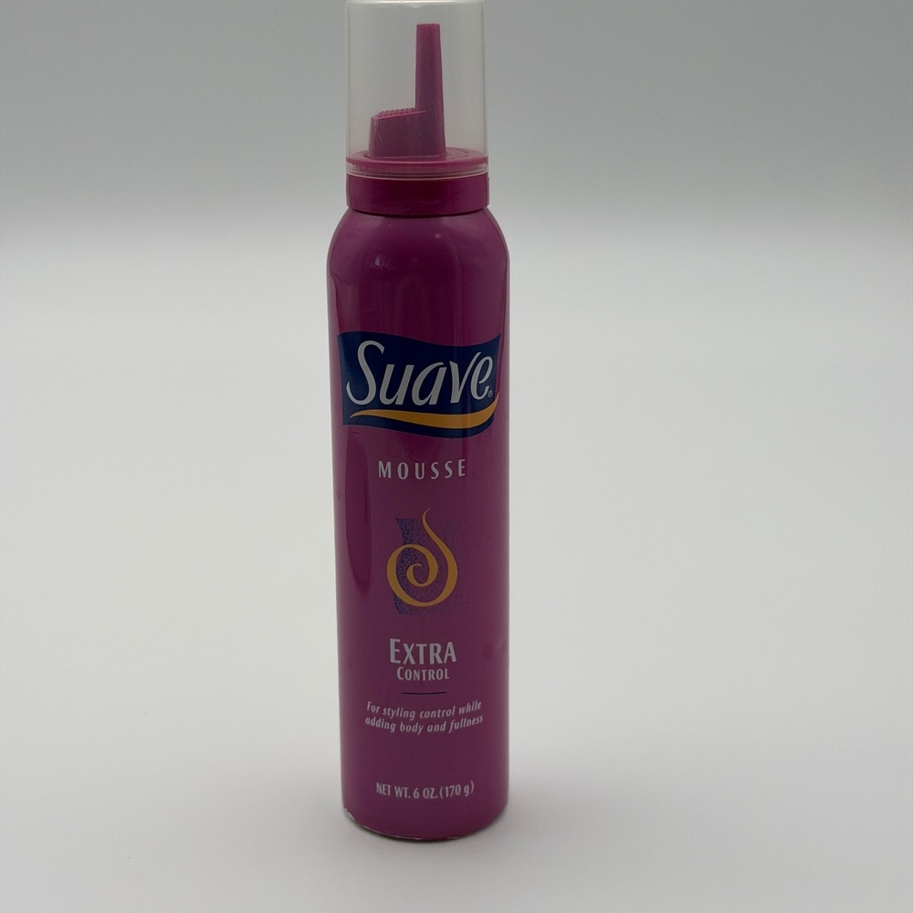 Suave Extra Control Hair Mousse Body and Fullness 6 oz 170g Pink Bottle